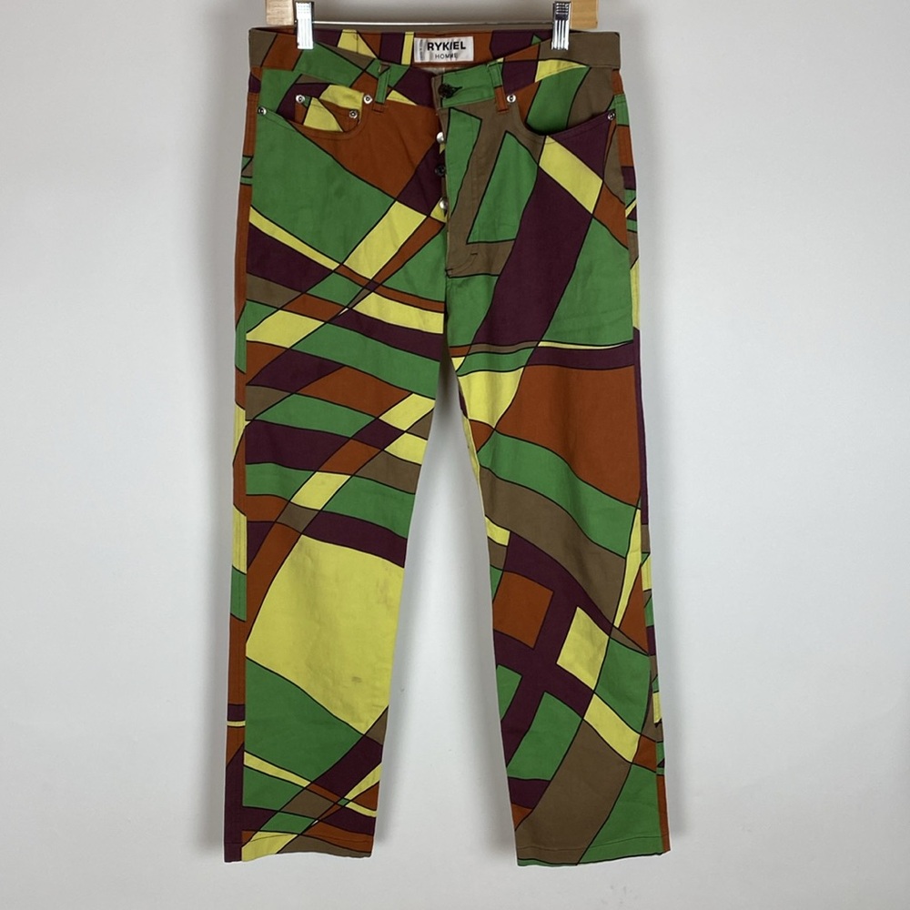 Vintage Rykiel Homme Multicolor Pants Men's 30 to 31.